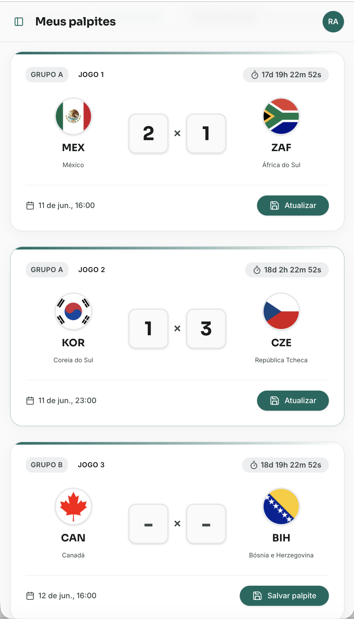 Pré-visualização do app